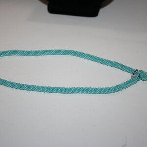 Beautiful teal glass beaded necklace with toggle clasp Made in Nepal 18"
